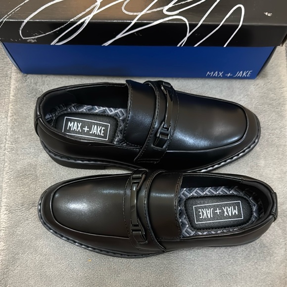 Max + Jake Black Kids Dress Shoes - Picture 3 of 9